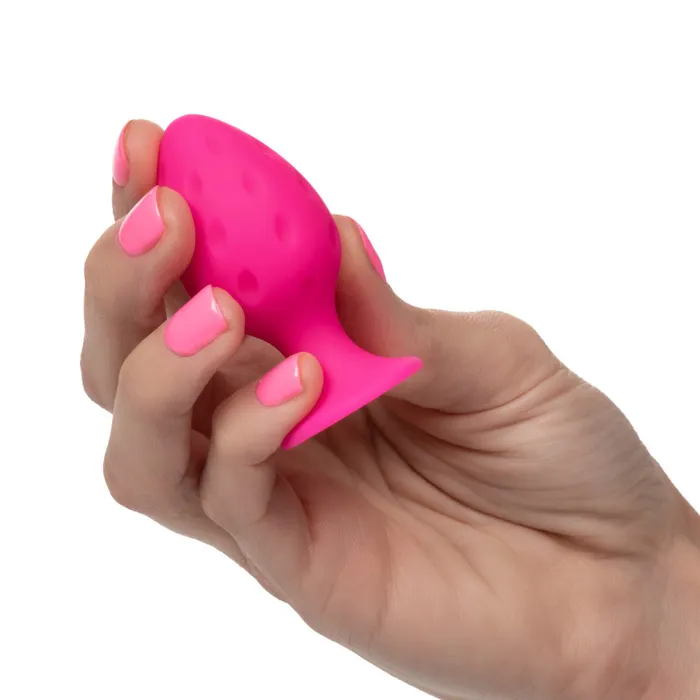 Anal California Exotic Novelties Cheeky Set of 2 Textured Silicone Butt Plugs Pink