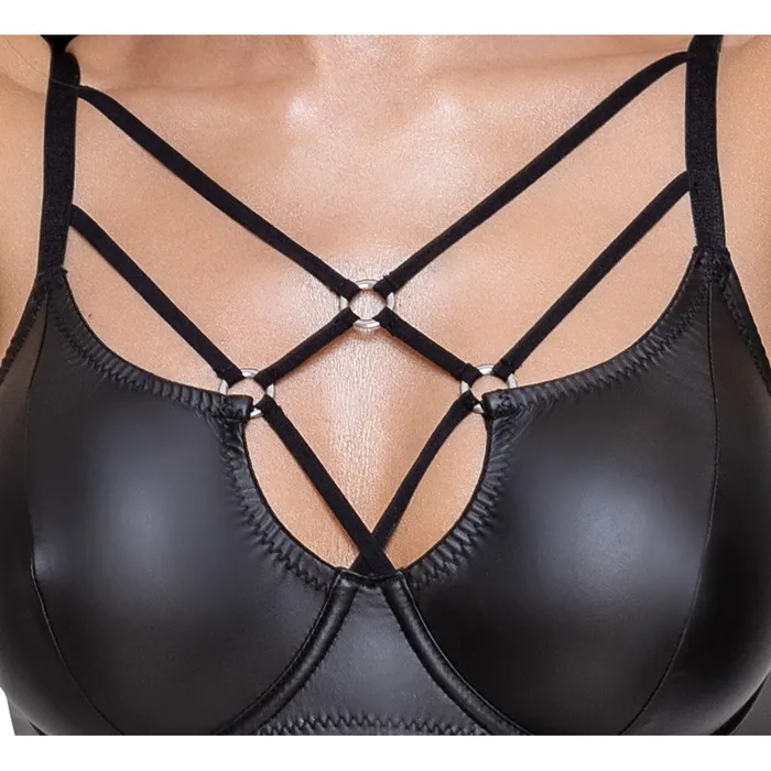 Anal Cottelli Collection Cottelli Matte Black Bra Set