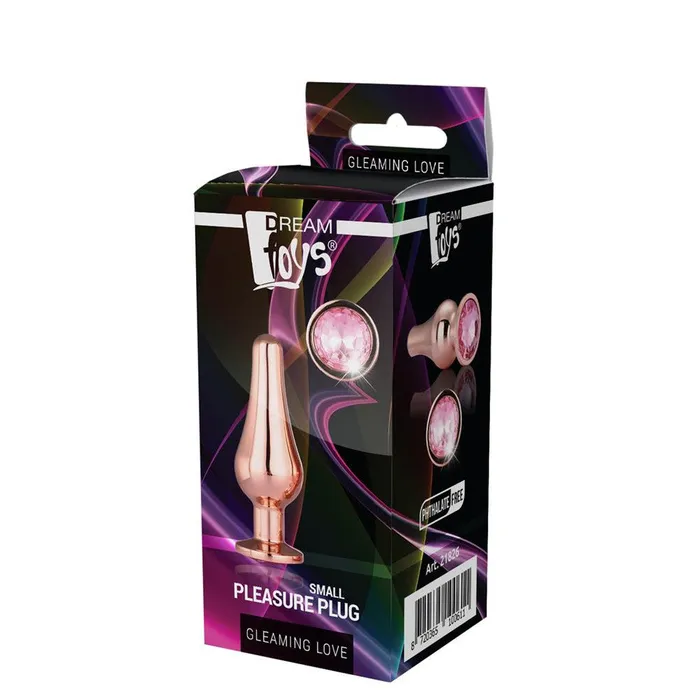 Anal Dream Toys Metal butt plug with pink crystal Rose Gold S