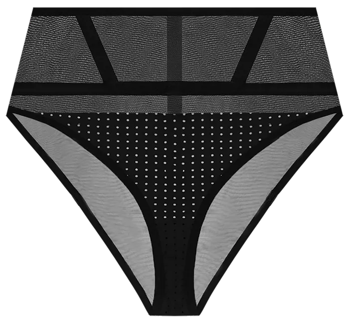 Anal Le Pop Lingerie Opaak Perforation Couture Luzie Highwaist Slip Black