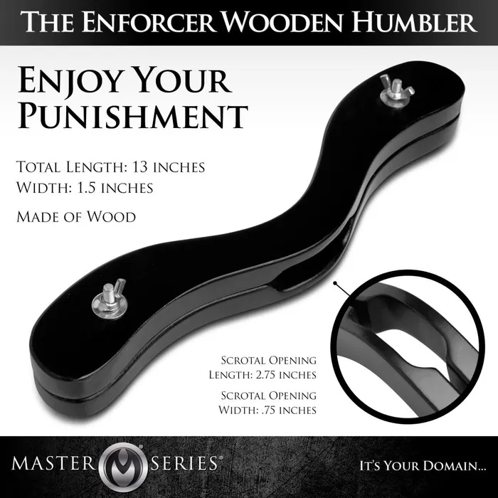 Anal Master Series Master Series The Enforcer Black Wooden Humbler