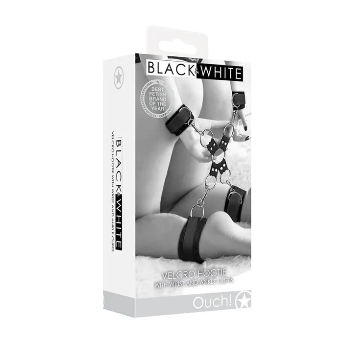 Anal Shots Toys Black White Cross Wrist Ankle Restraints