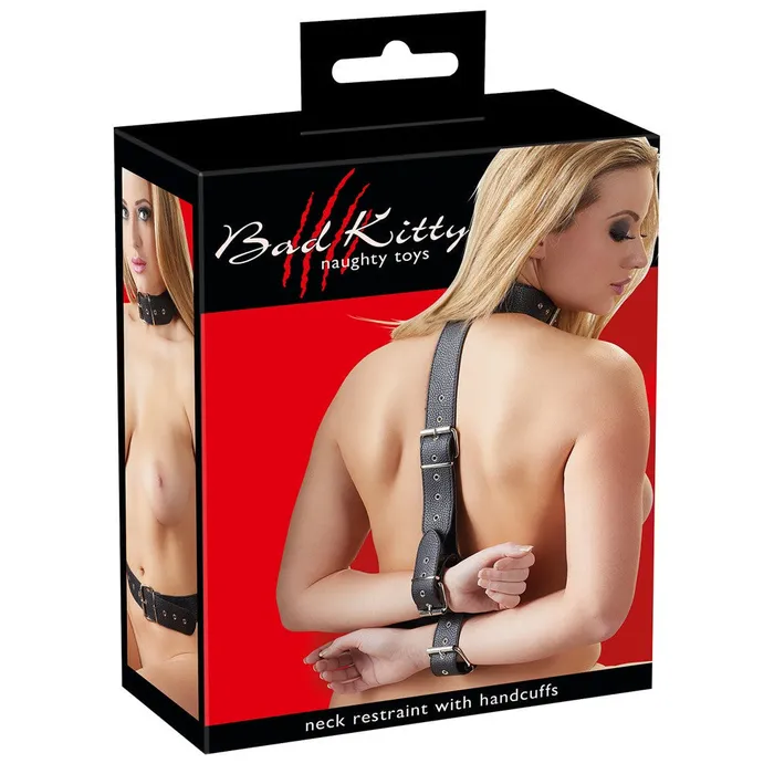 Bad Kitty Adjustable Collar with Wrist Restraints Bad Kitty Male Sex Toys