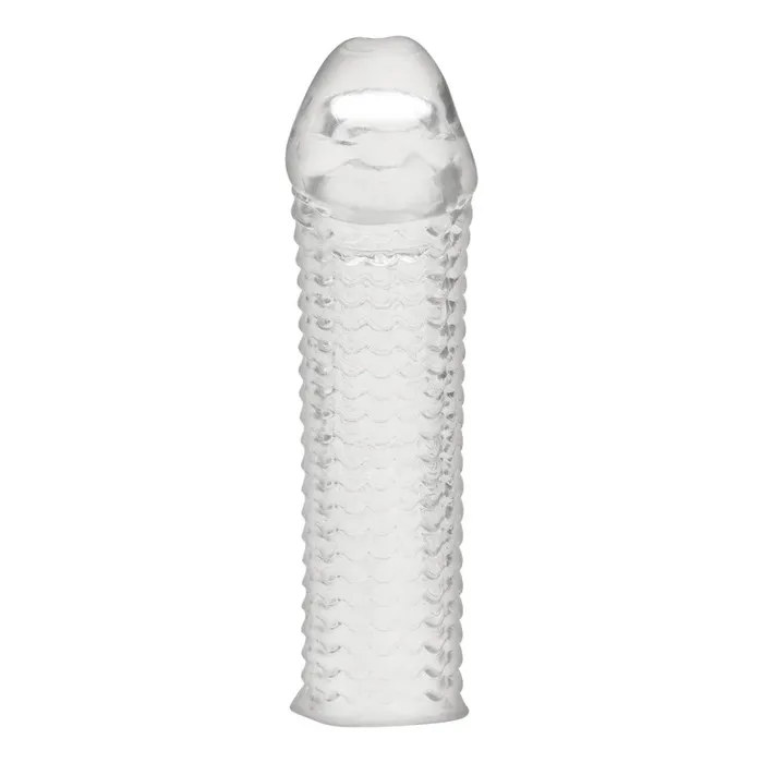 Blue Line 65 Clear Textured Penis Enhancing Sleeve Extension Blue Line Male Sex Toys