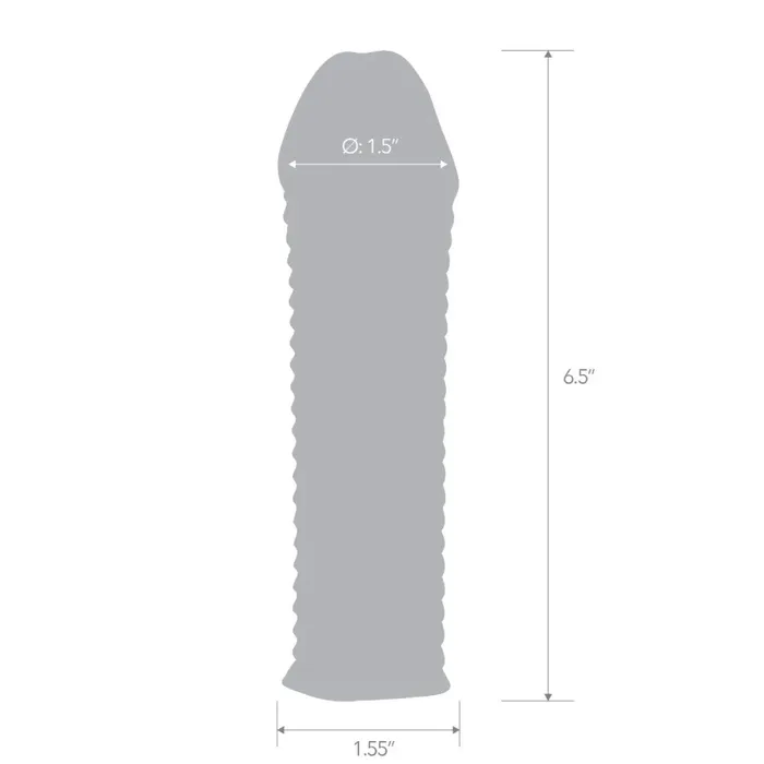 Blue Line 65 Clear Textured Penis Enhancing Sleeve Extension Blue Line Male Sex Toys