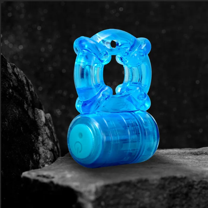 Blush Male Sex Toys Stay Hard Rechargeable Vibrating Cock Ring Blue