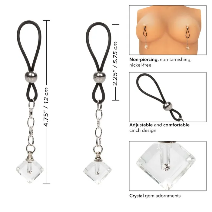 California Exotic Female Sex Toys Nipple Play NonPiercing Nipple Jewellery Crystal Gem