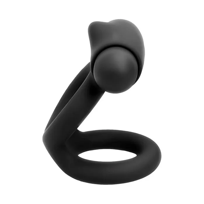 Couples Black White Denver Silicone Double Vibrating Cock Ring