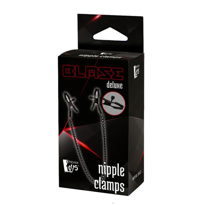 Couples Dream Toys Blaze Deluxe Nipple Clips with Chain Black