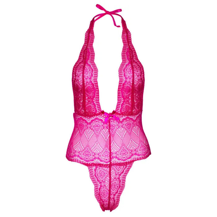 Daring Intimates Vibrators Daring Heart Lace Erotic Bodysuit Pink