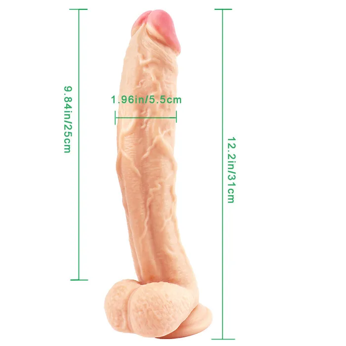  Dildos 10 inch crooked mouth flesh color dildo