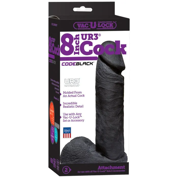 Dildos Doc Johnson DOC JOHNSON CodeBlack VacULock 8 UR3 Cock