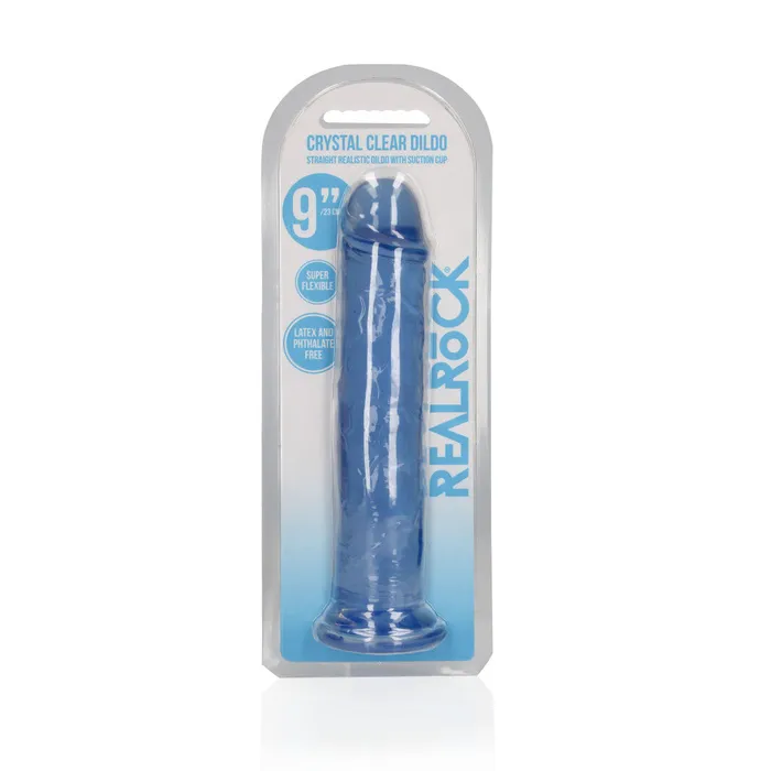 Dildos Shots Toys Jelly Dildo Real Rock Crystal Clear 9 Blue