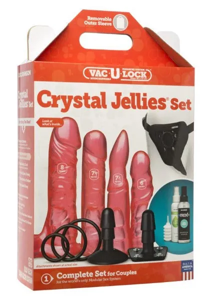 Doc Johnson Dildos VacULock Crystal Jellies Set