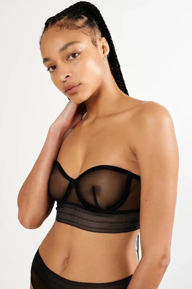 Else Bare Strapless BandeauBgel BH Black Le Pop Lingerie Anal