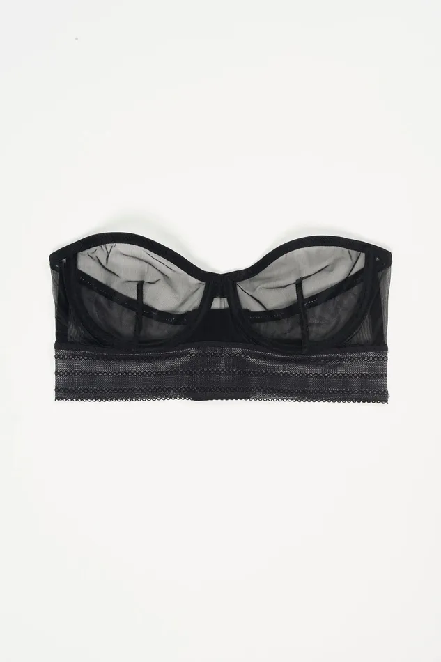 Else Bare Strapless BandeauBgel BH Black Le Pop Lingerie Anal