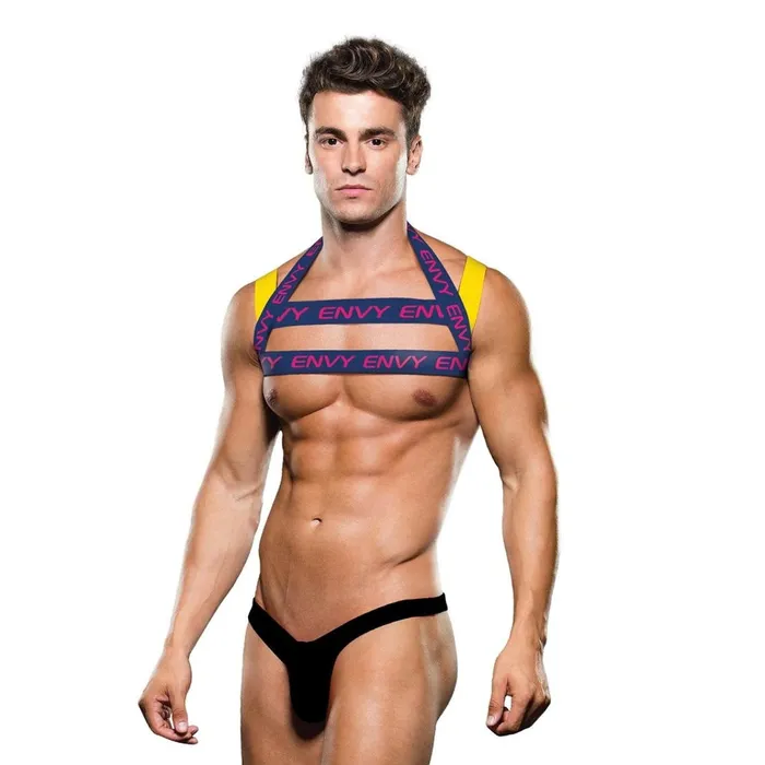 Envy Vibrators ENVY LOGO HARNESS BLUEYELLOW LXL