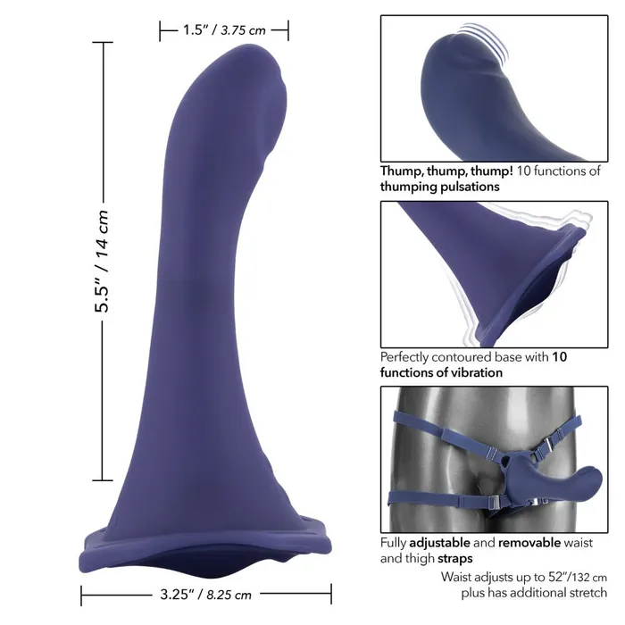 Female Sex Toys California Exotic Her Royal Harness ME2 Thumper StrapOn with Rechargeable Vibe