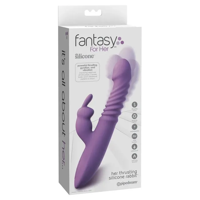 Female Sex Toys Pipedream Rechargeable rabbit vibrator made of silicone Fantasy purple