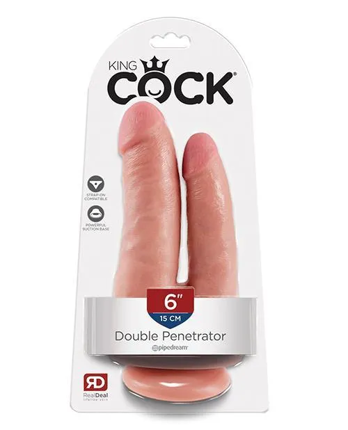 King Cock Dildos King Cock 6 Double Penetrator Flesh