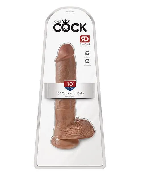 King Cock Realistic Suction Cup 10 Dildo With Balls King Cock Dildos