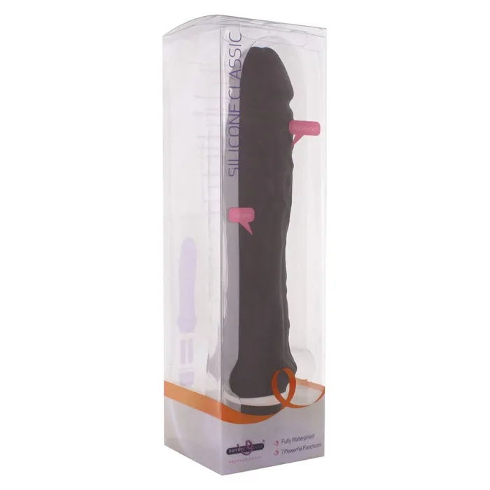 Large realistic silicone Classic black vibrator Seven Creations Female Sex Toys