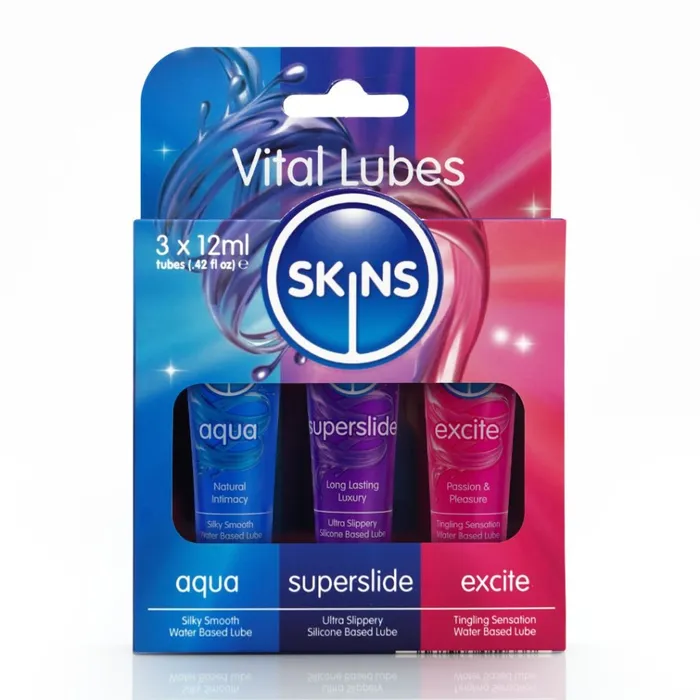 Lubricants Skins Skins Vital Lubes Lubricant Sampler Tubes 3 x 12ml