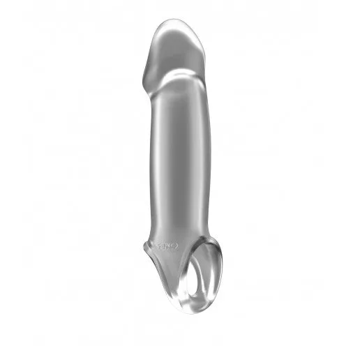 Male Sex Toys Shots Toys Sono 33 Cyber Leather Stretchable Penis Extender with Testicle Clip Transparent