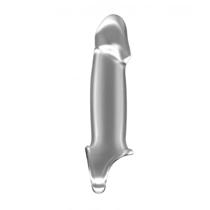 Male Sex Toys Shots Toys Sono 33 Cyber Leather Stretchable Penis Extender with Testicle Clip Transparent