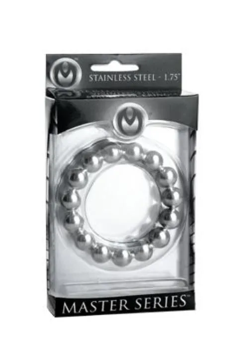 Master Series Male Sex Toys Master Series Meridian Stainless Steel Beaded Cock Ring SM