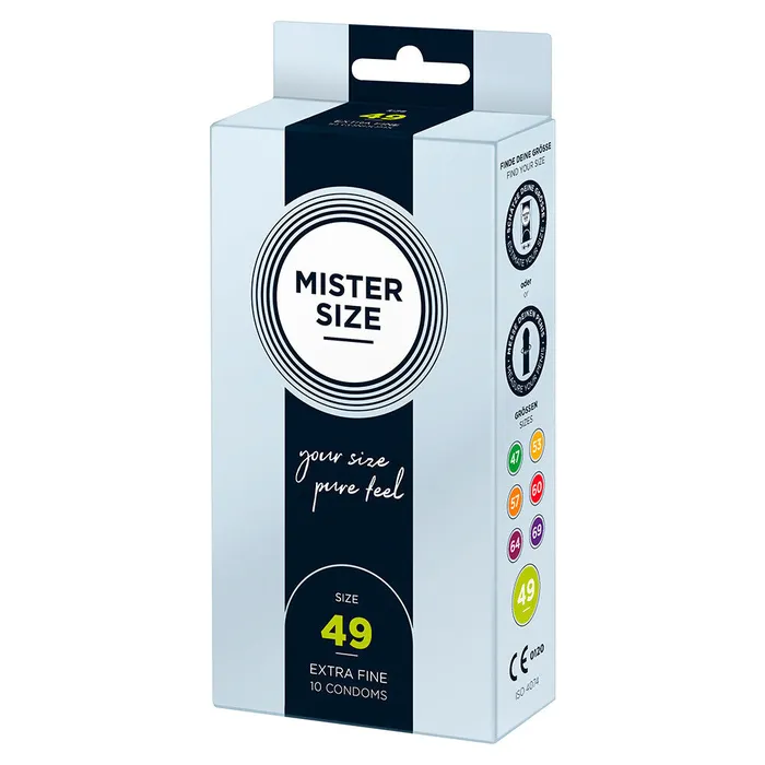 Mister Size 49mm Your Size Pure Feel Condoms 10 Pack Mister Size Male Sex Toys