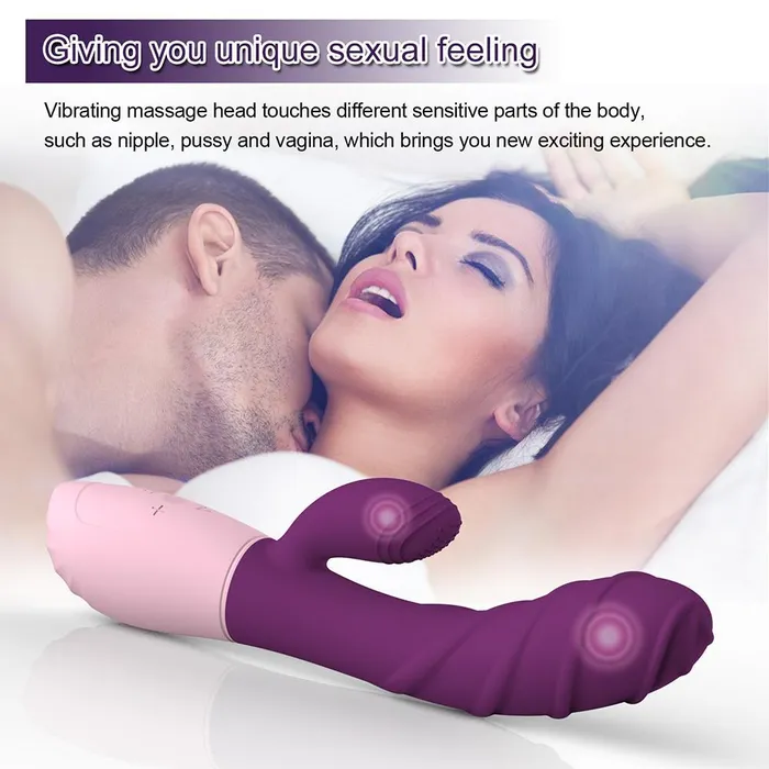 mysite Rechargeable Rabbit Vibrator Ribbed Female Sex Toys