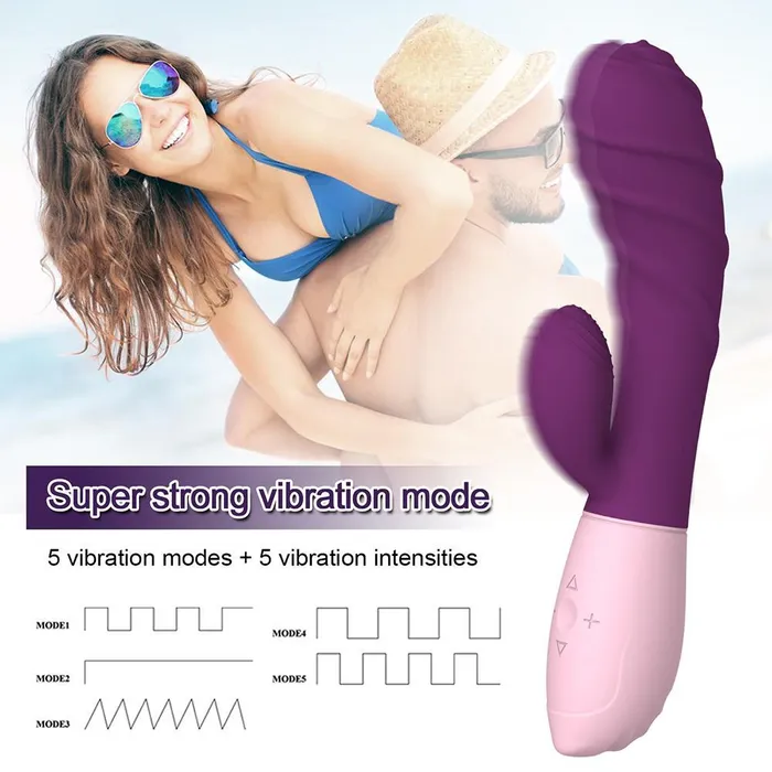 mysite Rechargeable Rabbit Vibrator Ribbed Female Sex Toys