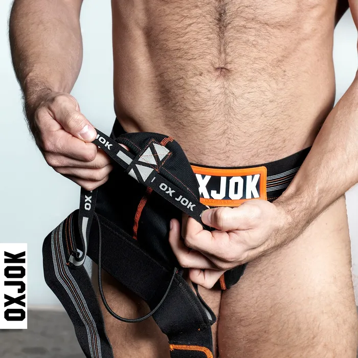 OXBALLS Anal SLINGJOCK upthrust sliderstrap jock BLACK IRON SMALL