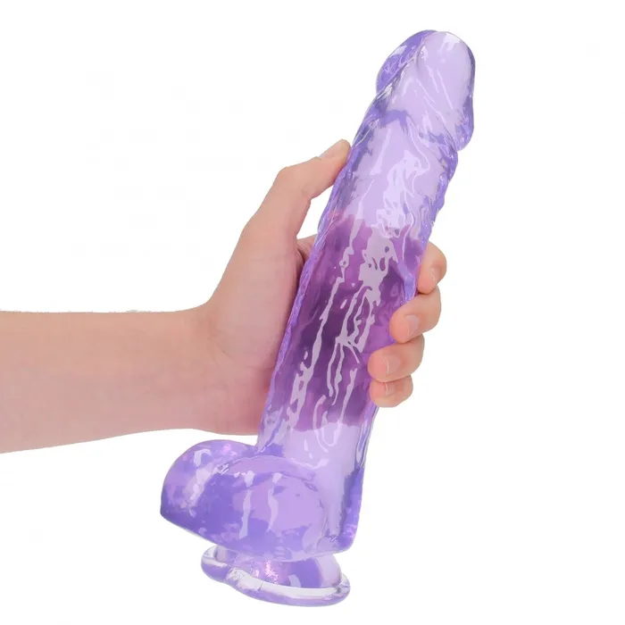 Realistic Jelly Dildo Real Rock Crystal Clear 10 Purple Shots Toys Dildos