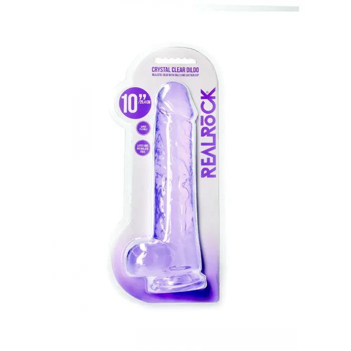 Realistic Jelly Dildo Real Rock Crystal Clear 10 Purple Shots Toys Dildos