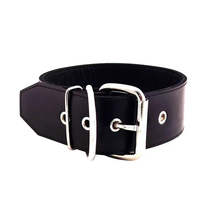 Restraints Rouge Garments 50mm Plain Black Leather Collar Rouge Garments