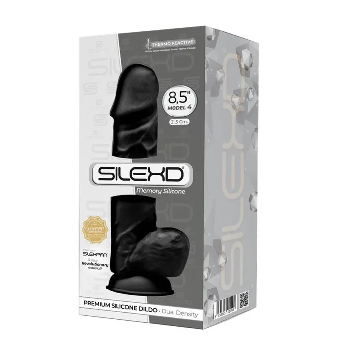 Revolutionary double layer silicone dildo SilexD 85 Model 4 black SilexD Dildos