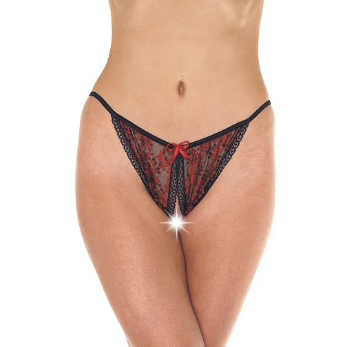 Rimba Vibrators Red And Black Tanga Open Brief