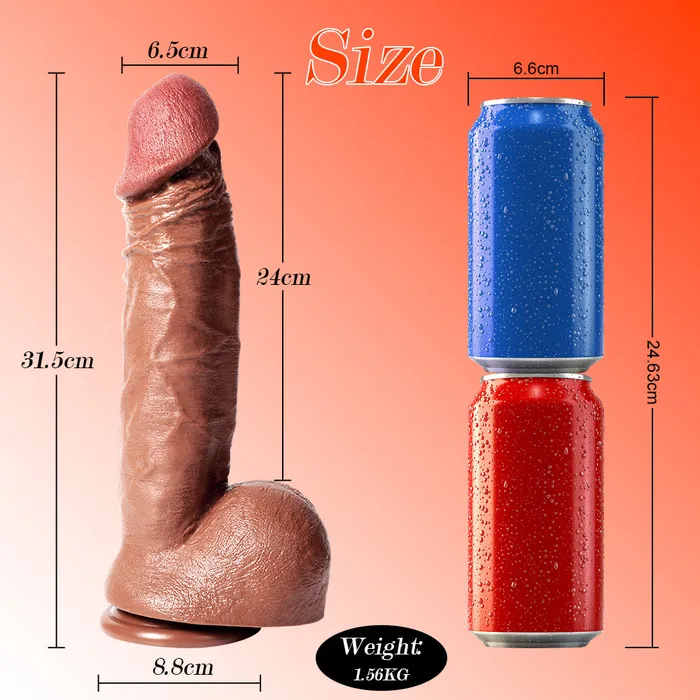 sex toys Dildos Brown Soft 12 Inch Realistic Dildo