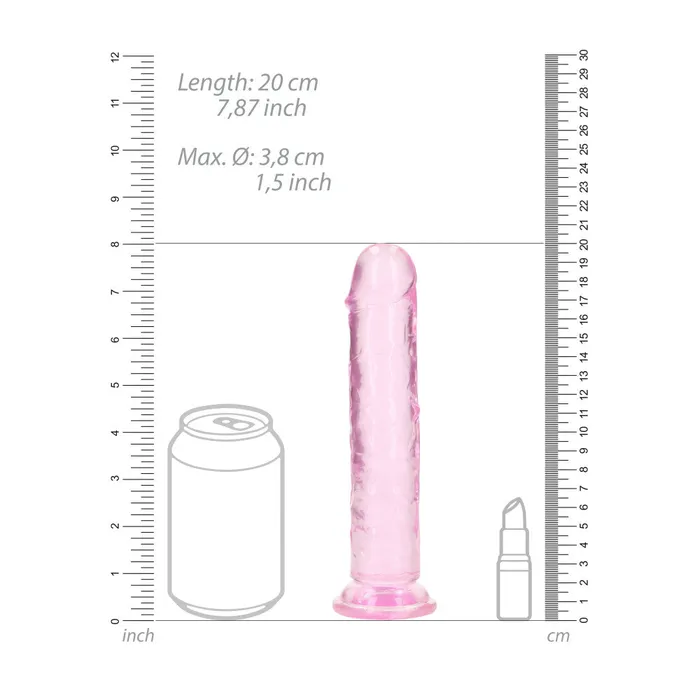 Shots Toys Dildos Jelly Dildo Real Rock Crystal Clear 7 Pink