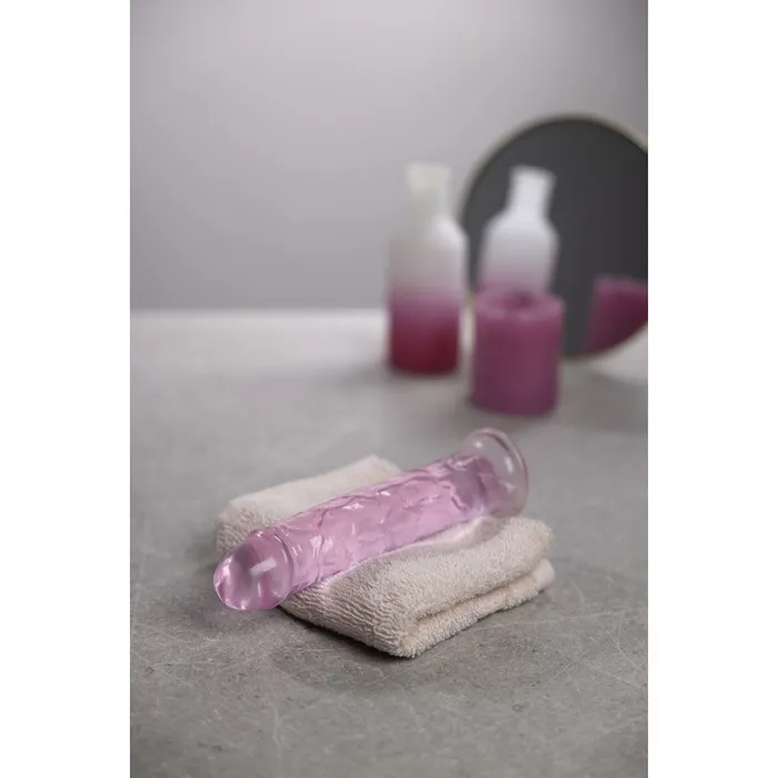 Shots Toys Dildos Jelly Dildo Real Rock Crystal Clear 7 Pink