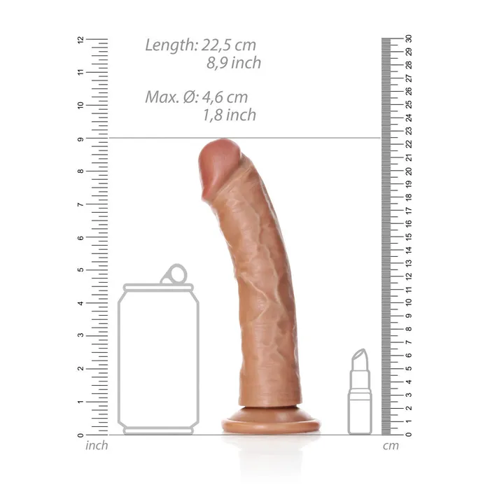 Shots Toys Dildos Realistic dildo Real Rock Curved 8 mocha