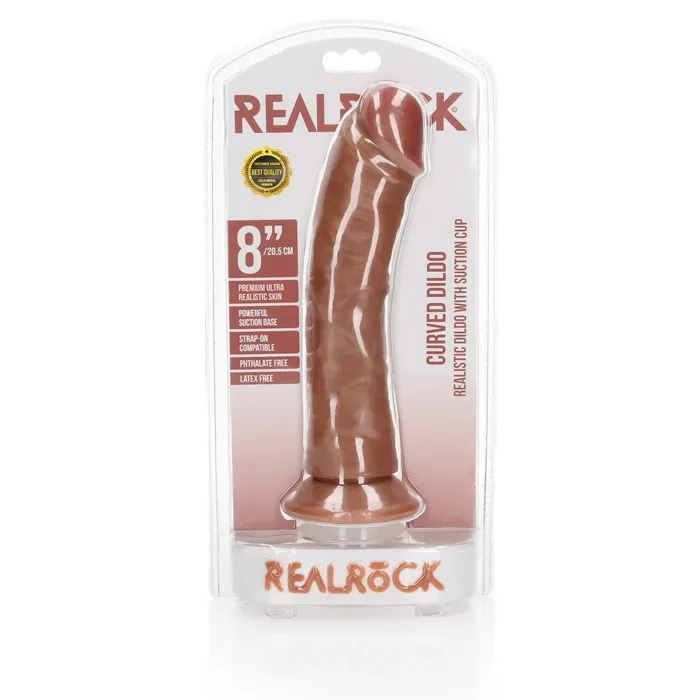 Shots Toys Dildos Realistic dildo Real Rock Curved 8 mocha