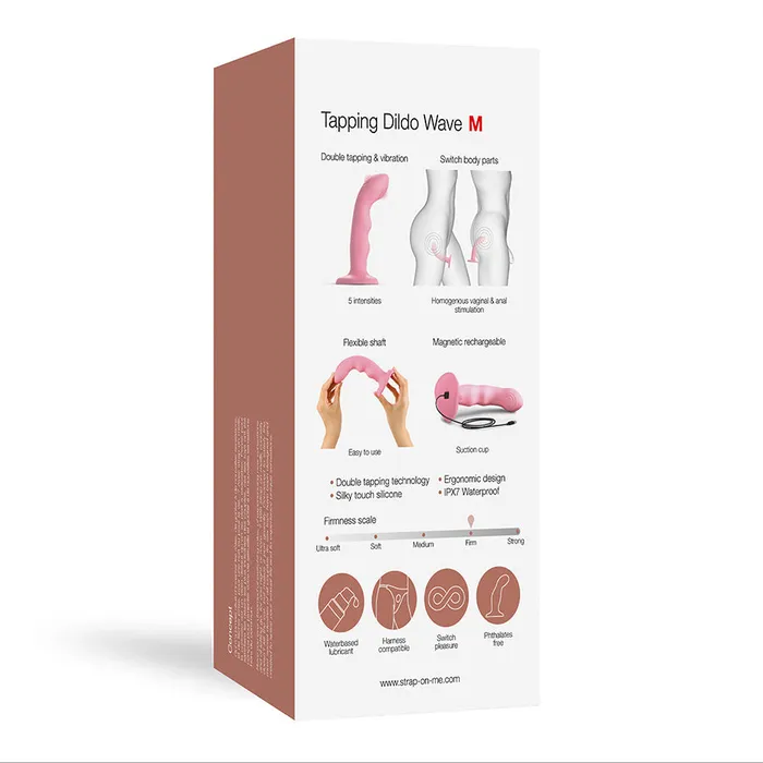 TAPPING DILDO WAVE CORAL PINK STRAPONME Vibrators