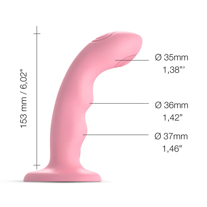 TAPPING DILDO WAVE CORAL PINK STRAPONME Vibrators