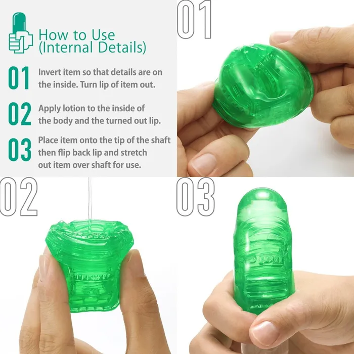 Tenga Vibrators Embossed and compact unisex stimulator Tenga Uni Emerald