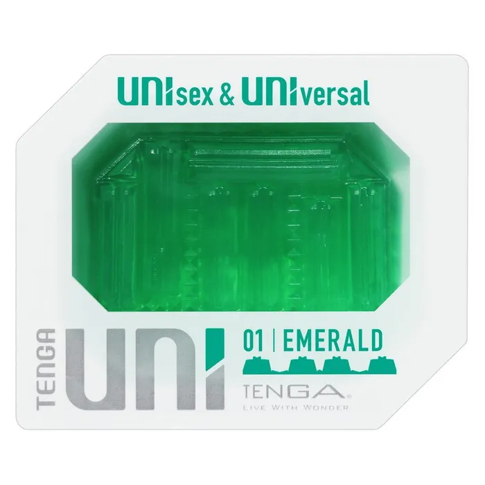 Tenga Vibrators Embossed and compact unisex stimulator Tenga Uni Emerald