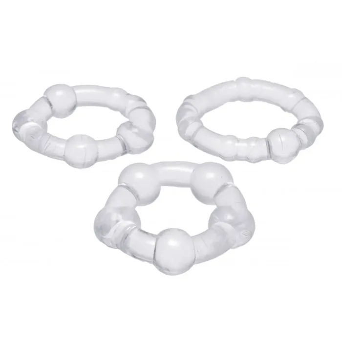 Trinity for Men Male Sex Toys Trinity For Men Penis Rings Set Of 3 TPR Clear