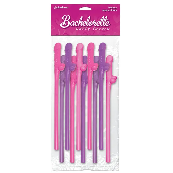 Vibrators Bachelorette Party Favors Bachelorette Party Favors Dicky Sipping Straws PinkPurple 10 pcs